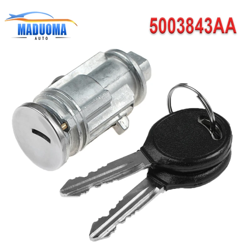 Novo 5003843aa interruptor de chave de ignição fechadura do cilindro com 2 chaves 5003843ab para chrysler voyager dodge caravana jeep cherokee plymouth