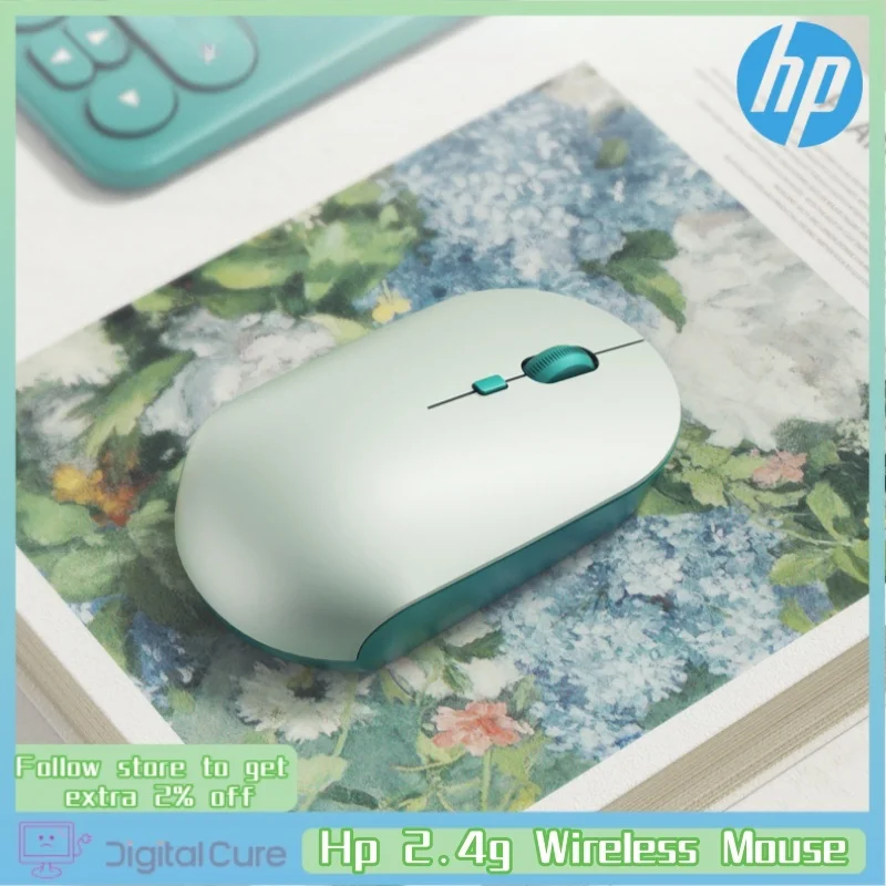 2024 Hp Wireless 2.4g Bluetooth Mouse 1600dpi Silent Matcha Green Male And Female Cute Office Home Business Laptop Optical Mouse