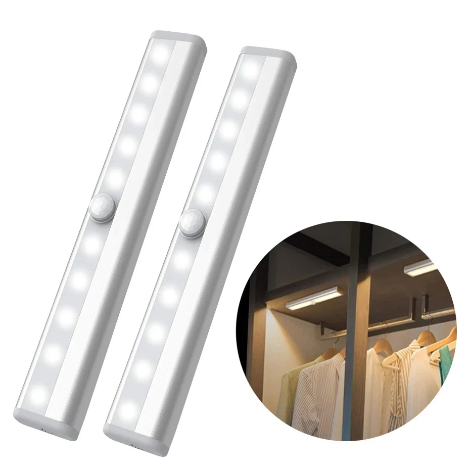 6/10 LED Passive Infrared LED Motion Sensor Light Cabinet Wardrobe Bedside Lamp LED Cabinet Down Light Closet Stair Kitchen