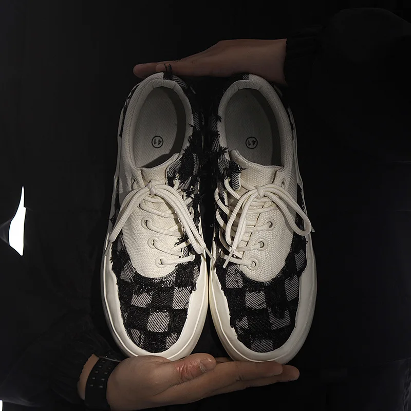 

Fashionable Design Canvas Shoes Advanced Comfortable and Breathable Skate Shoes Designer Crafts Thick-soled Social Shoes for Man