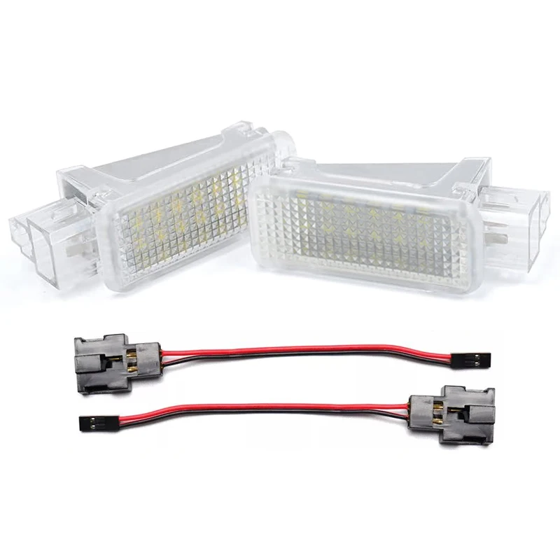 2Pcs For Audi A2 A3 A4 S4 RS4 A5 A6 RS6 A8 Q5 Q7 TT R8 White LED Courtesy Door Footwell Luggage Trunk Light