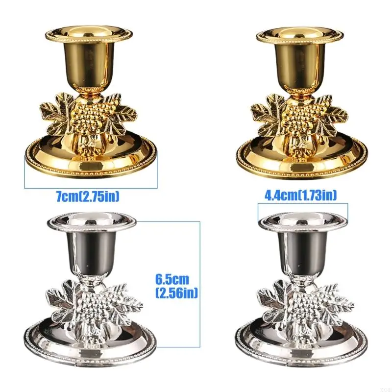 2 Pack Elegant European Antique Holders Alloy Romantics Candlestick Stand Dinner Table Centerpices Decors For KXRE