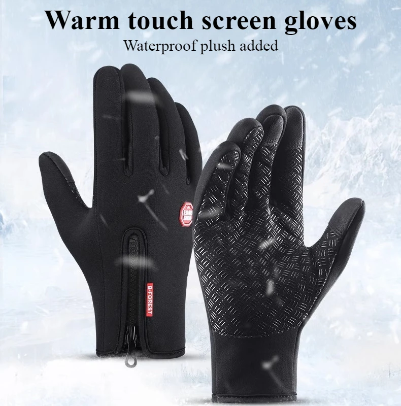 

Motorcycle Riding Touch Screen Gloves All Refer To Autumn and Winter Waterproof and Windproof Ski Fleece Warm Gloves