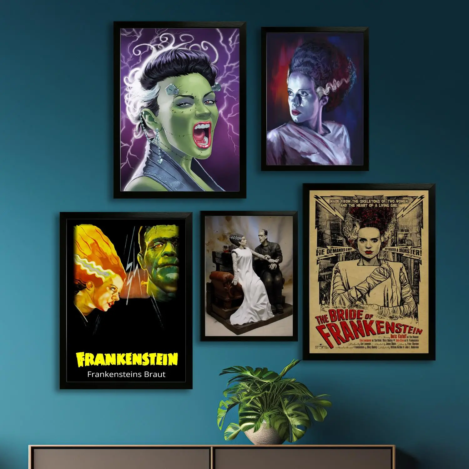 bride of frankenstein Canvas Art Poster and Wall Art Picture Print, Modern Family Bedroom Decor Posters,Decorative painting