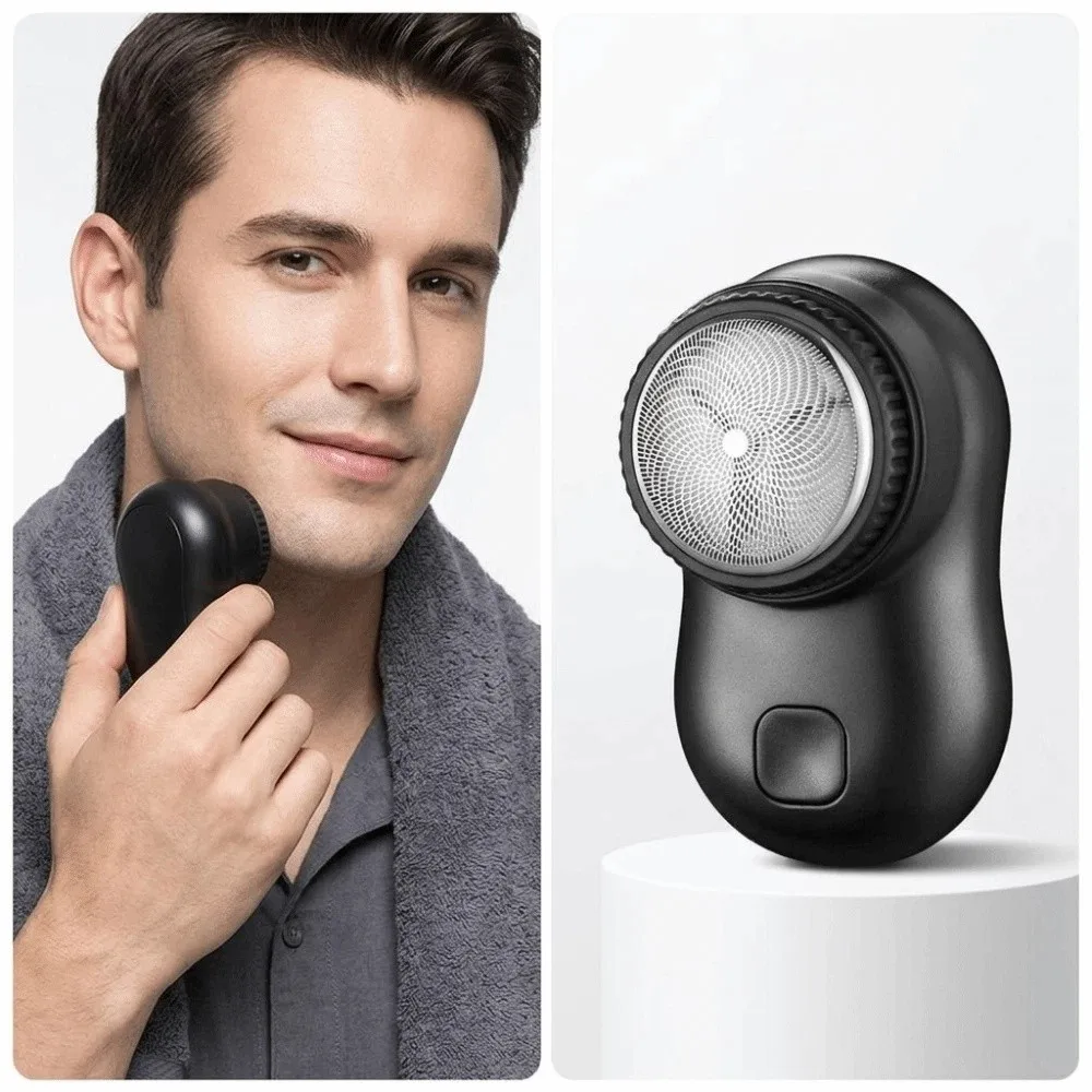 Pocket Size Electric Shaver Cordless Detachable Cutter Head Travel Shaver Lightweight One-Button Control Portable Shaver