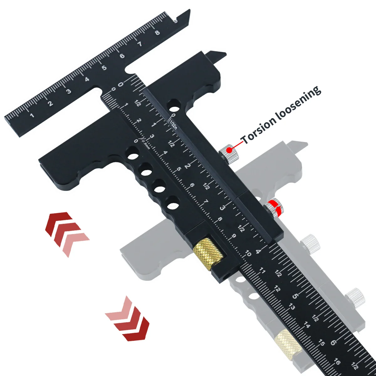 WoodworkingPositioning Ruler T-Shaped Ruler Multifunctional Angle Ruler,Aluminum Alloy Marking Measuring Tool Woodworking and DI