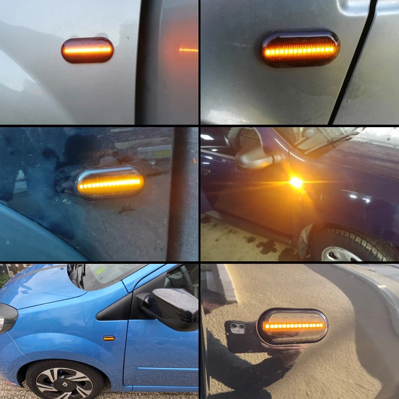 Sequential Flashing LED Turn Signal Side Marker Light For Dacia Duster Dokker Lodgy Renault Megane 1 Clio1 2 KANGOO ESPACE Smart