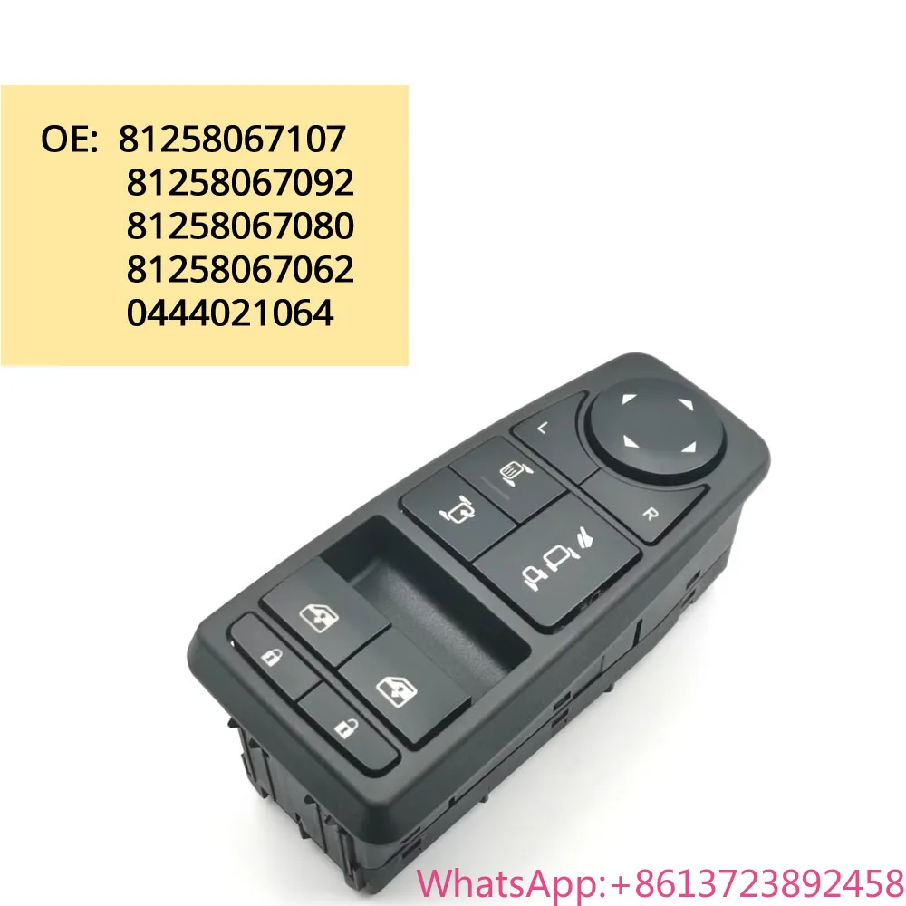 

OE: 81258067092 81258067080 81258067062 81258067107 Truck Electric Power Window Control Switch Button For MAN TGL TGM TGS TGX