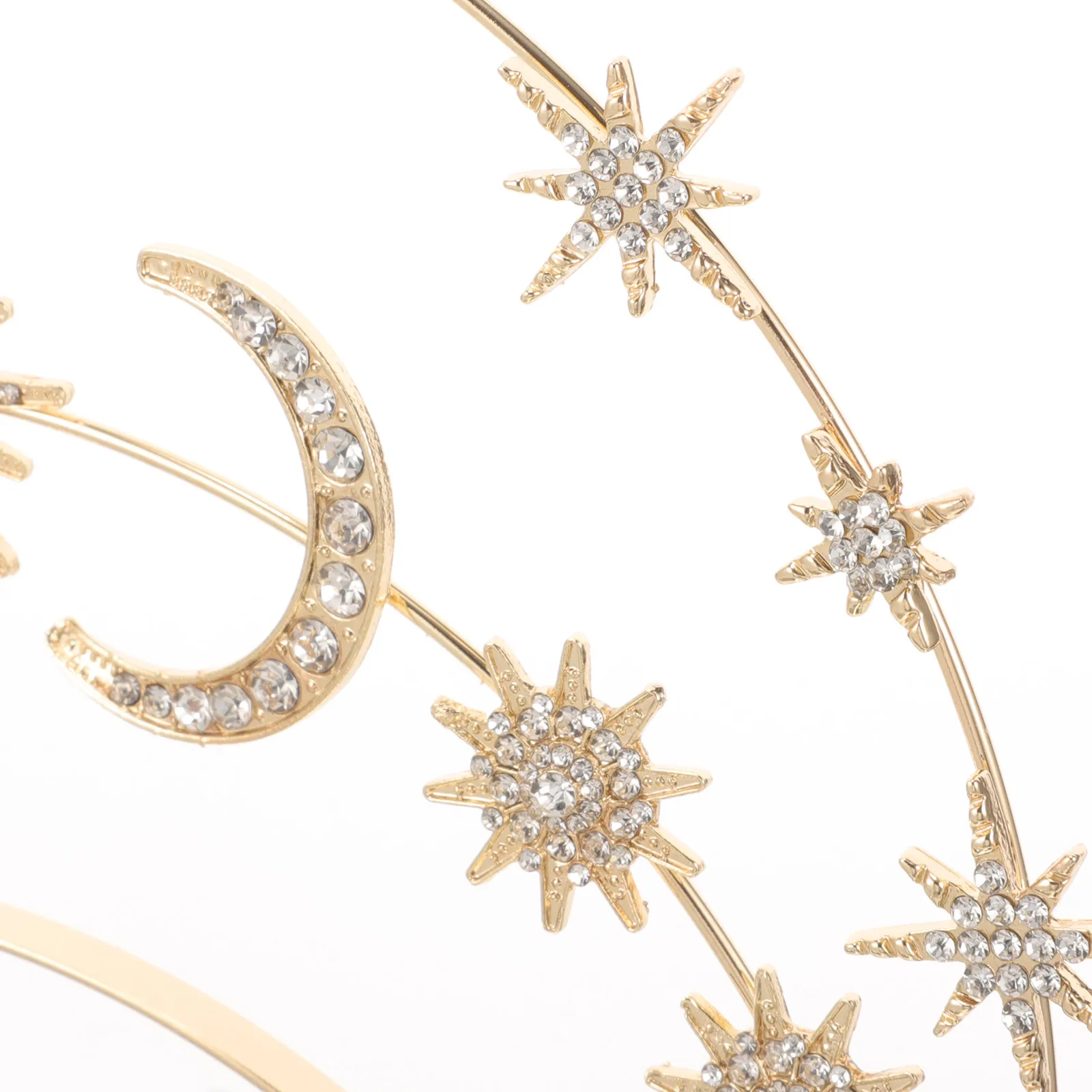 

Moon Hairband 3 Layers Gold Color Wedding Headdress Star Moon Headband Bridal Crown Women Headpieces Accessories