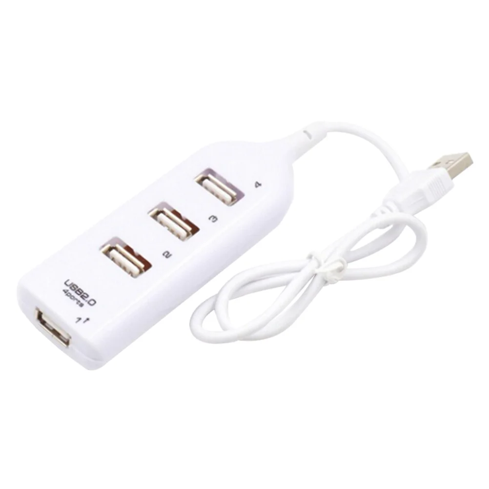 USB 2.0 Hub High Speed 4-Port tragbarer Datensplitter kompatibel 7 8 10 Laptop PC Computer weiß