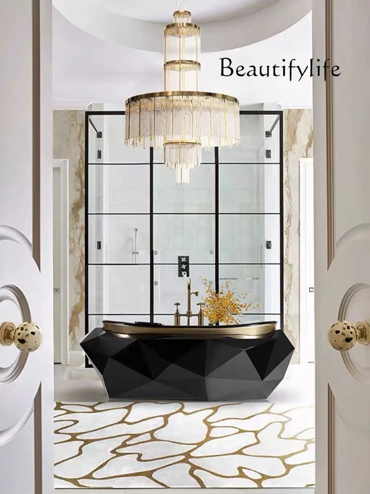 Italian-Style Light Luxury Diamond Bathtub Villa Large Flat High-End Apartment High-End Independent Bathroom Cylinder