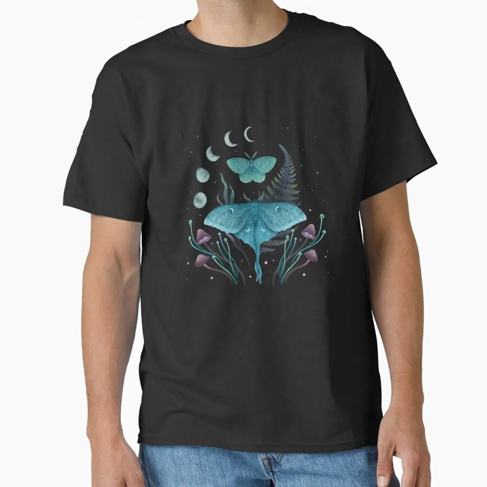 Luna and Emerald designed sold by episodicDrawing vintage Washed homme graphic fashion Comfortable Top For Everyday Wear
