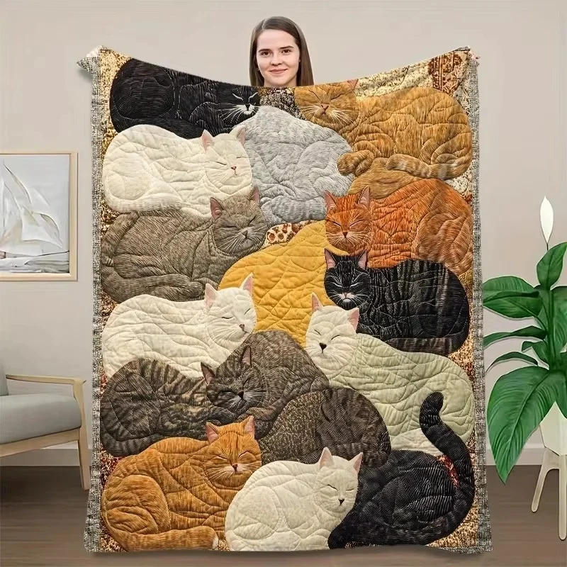 Fashion Print Flannel Blanket 4 Sizes, US Direct Ship, Ultra Soft & Cozy, Ideal for Home Decor/Living Room/Bedroom