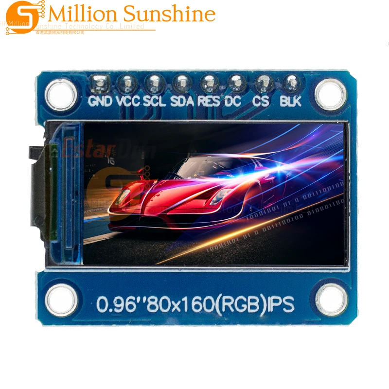 TFT LCD Display Screen Drive Module, Full Color, Drive IC ST7735S, HD 65K, 3.3V, 160x80, SPI Interface para Arduino, 0,96 pol