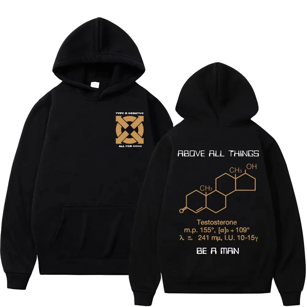 

O-type Negative Band Be A Men's Printed Casual Hoodie Men's and Women's Fashion Rock Hip Hop Sportswear Casual Wool Hoodie
