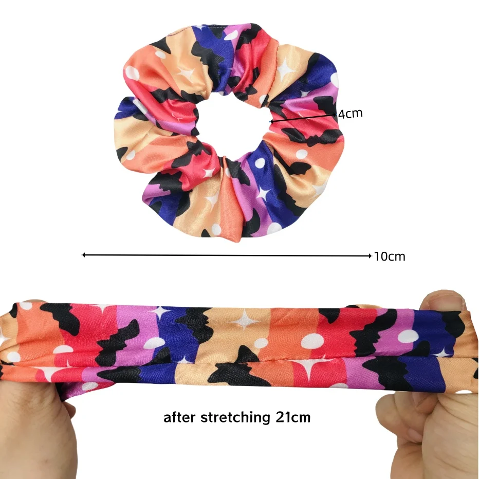 5/20pcs Halloweek Pumpkin Skull head Hair Scrunchies Wholesale Elastic Band Scrunchy Bun Girls Ponytail Holder Wholesale