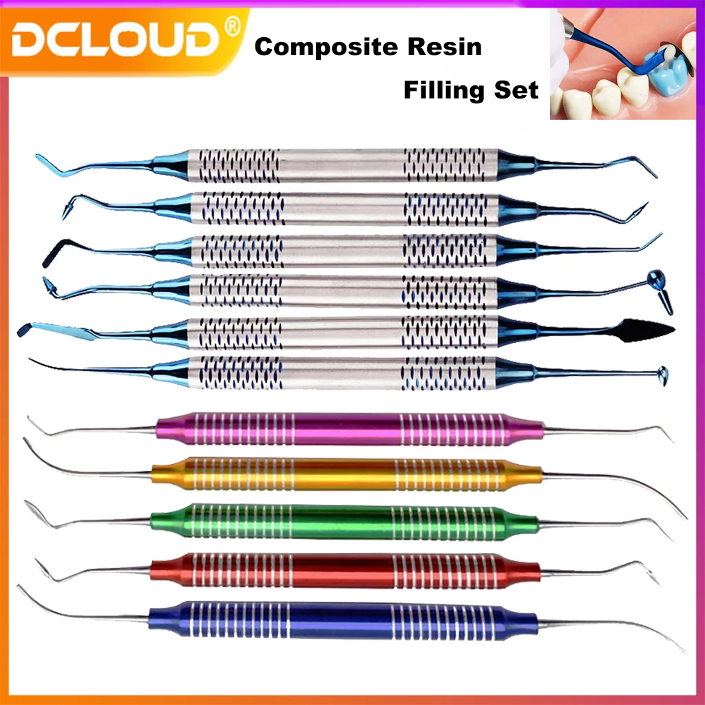 

DECLOUD 1Set Dental Composite Resin Filling Spatula Aesthetic Restoration Set Resin Filler Tool Dentist Restoration Instrument