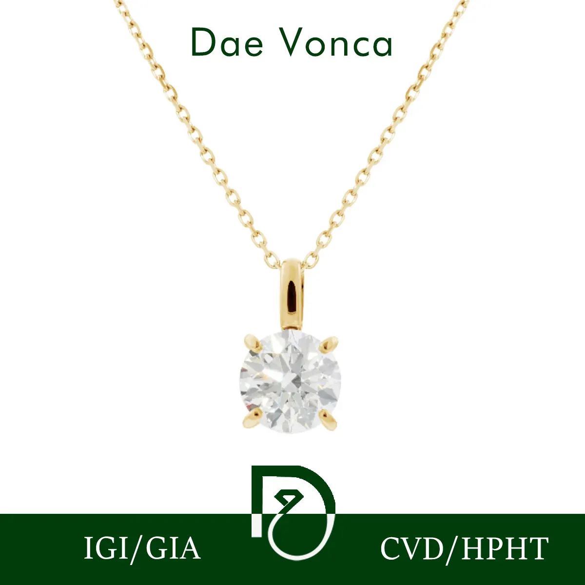 

Versatile 9K/14K/18K Yellow Gold Lustrous Solitaire Bale Necklace Brilliant Round Cut Lab Grown Diamond Timeless