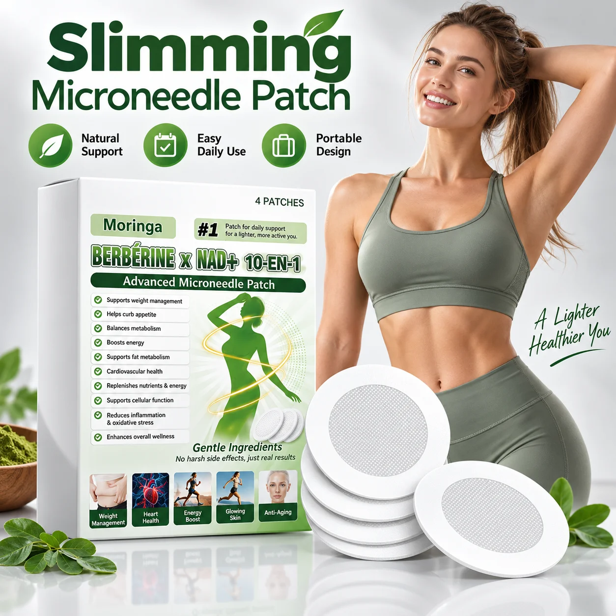 Micro Needle Body Patch for External Use, Slimming Skin Sticker with Simple Application for Daily Waist and Abdomen Body Care