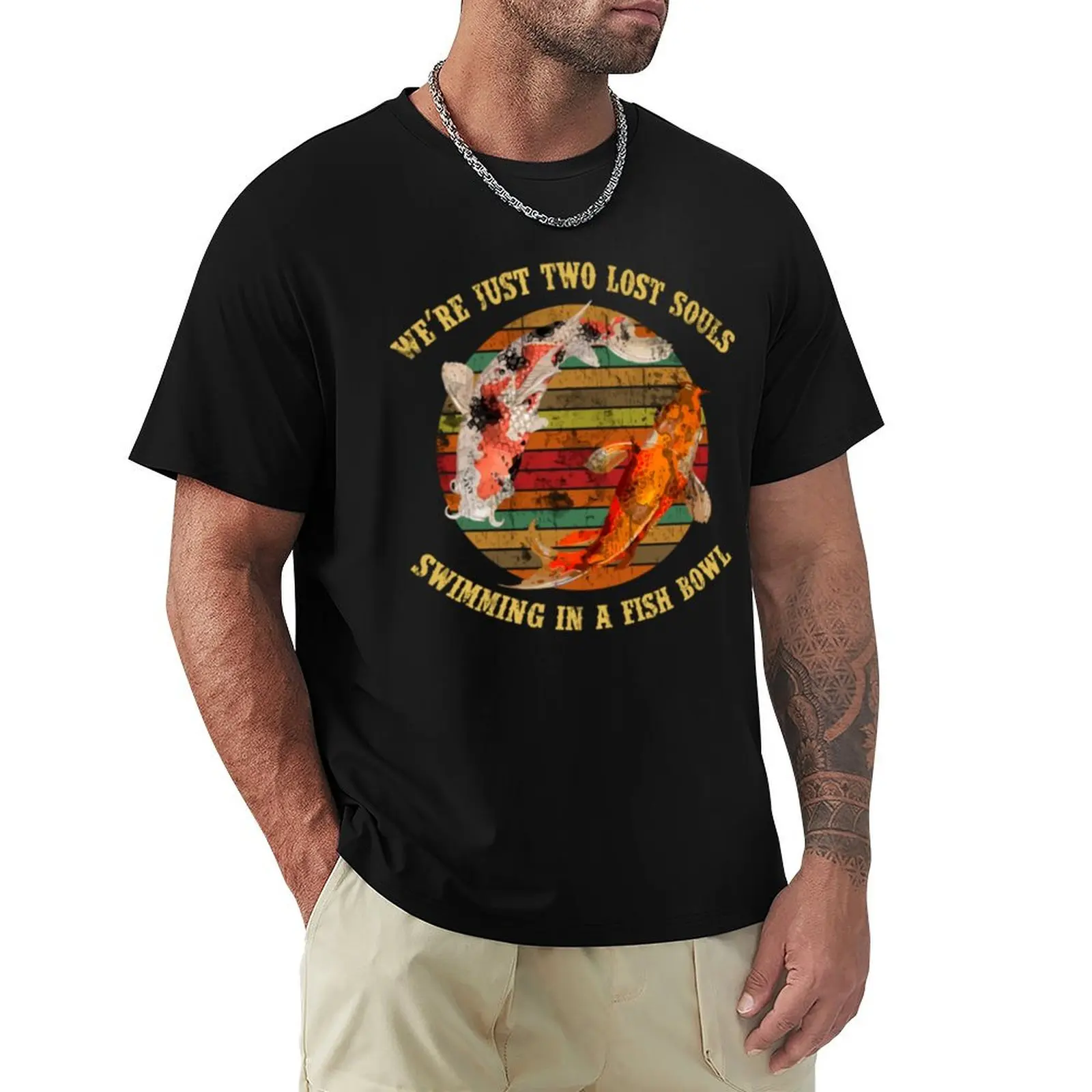 

We'Re Pink Just Two Lost Souls Swimming In A Fish T-Shirt Vintage Style Printed Top