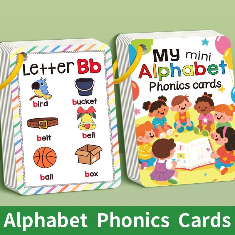 Alphabet Phonics English Learning Flashcards 27 Sheets Letter Pronunciation Training Cards Practical Linguistic Gadget for Kids