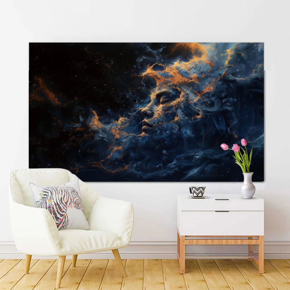 Van Gogh oil painting pattern background cloth, high-end home bedroom headboard decoration hanging cloth