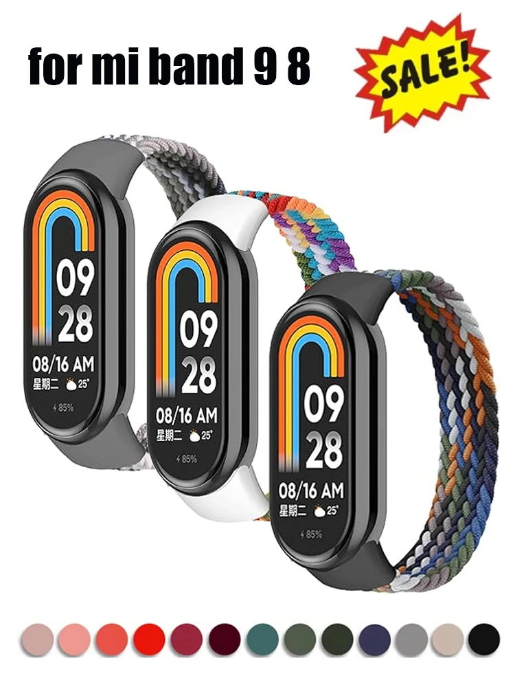 2er-Pack Bänder für Xiaomi Mi Band 9 8 NFC Smartwatch Ersatzgürtel Geflochtenes Armband Correa Miband 9 Mi Band 9 Riemen
