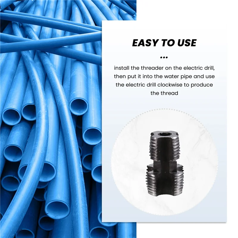 

SYW-PVC Thread Maker Tool Pipe Threader Plumbing Tool Kit Pipe Threader Set 1/2In 3/4In 1In Dies Plastic Pipe Tap Die Set