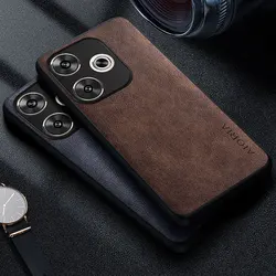 Premium Luxury leather Phone Case for Xiaomi Poco F6 Pro Funda Business Style Solid color Phone cover for poco f6
