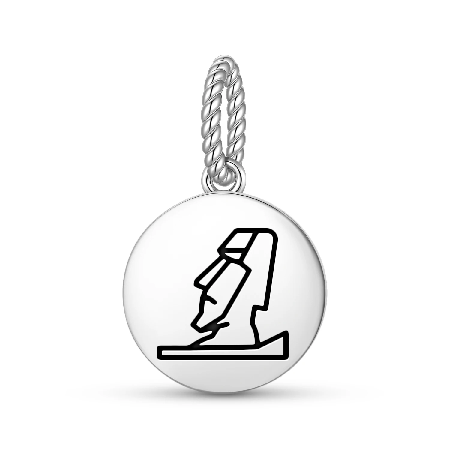 Colgante de Plata de Ley 925 con Símbolo de la Estatua Moái de Rapa Nui, Isla de Pascua, para Pulsera o Collar, Joyería Moderna para Mujer
