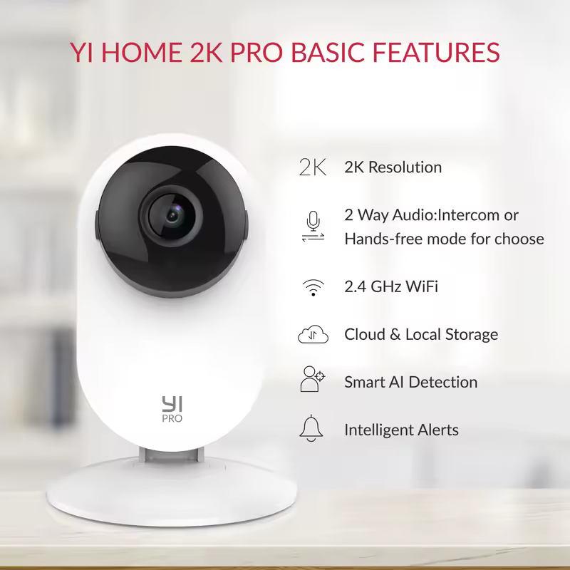 YI Pro 2K Wifi Home Camera 2/4pcs Kit 3MP with Night Vision IP Security Protection AI Powered Human/Sound Detection - Image 3