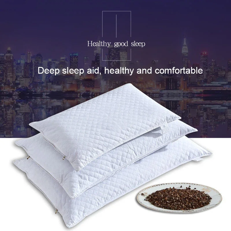 Bedding Pillow Neck Protection Pillows Plaid Shaped Buckwheat Husk Filling Cushion for Home Sofa Office Nap Sleeping