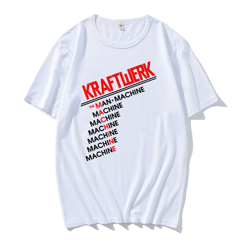 Music Group Kraftwerk Print T-shirt Summer Short Sleeve Cotton Tshirts for Male Unisex Streetwear Fashion Casual Graphic T Shirt