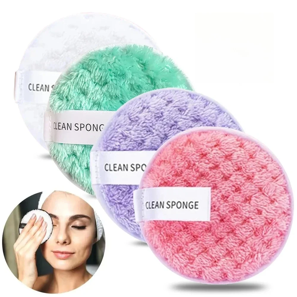 1pcs Makeup Remover Microfiber Cotton Pad Cosmetics Washable Makeup  Towel Cleaning Sponge Skin Care Tool Washcloth