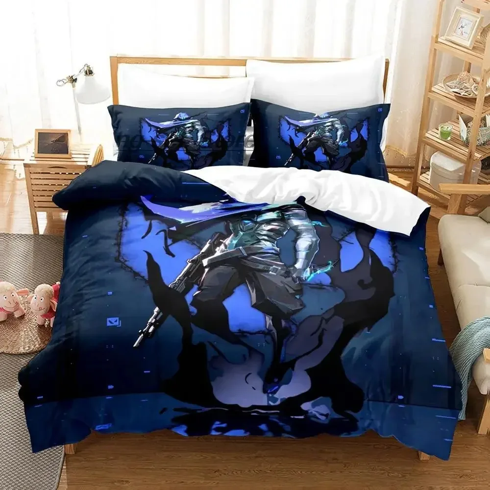 

Game VALORANT Omen Bedding Set Single Twin Full Queen King Size Bed Set Adult Kid Bedroom Duvet cover Sets Anime Bed Sheet Set