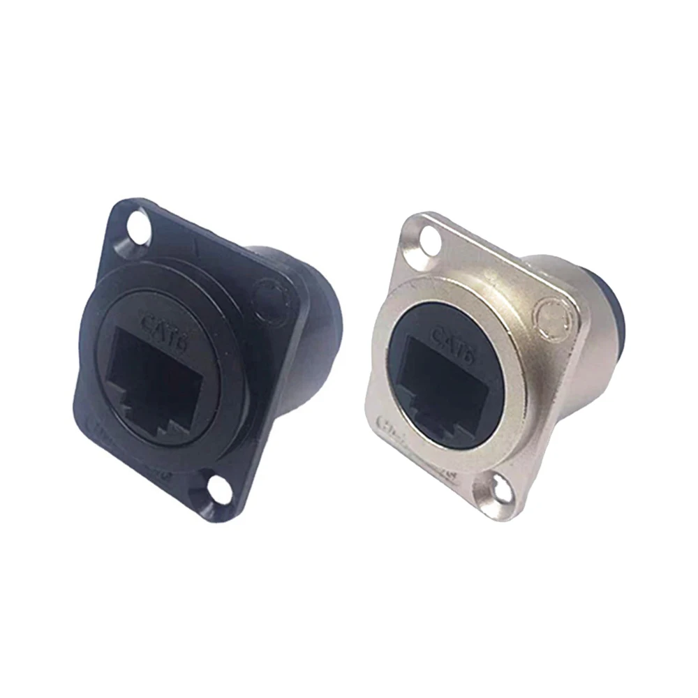1Pcs D Type RJ45 Connector CAT6 Female to Female Metal RJ45 Socket Ethernet Signal Digital Connector Panel Mounting