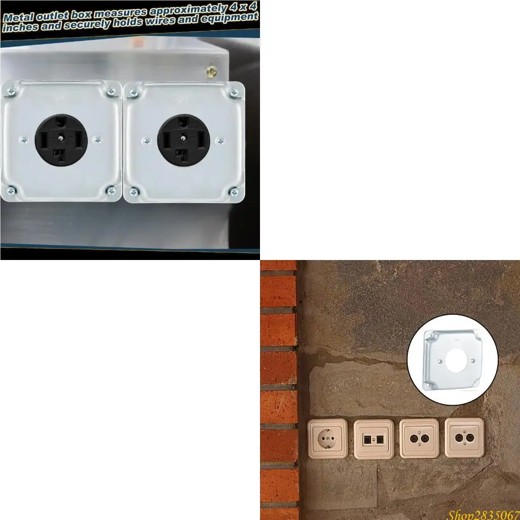 

4pcs Galvanized Alloy Electrical Enclosures Covers Square Metal Box Panel 831F