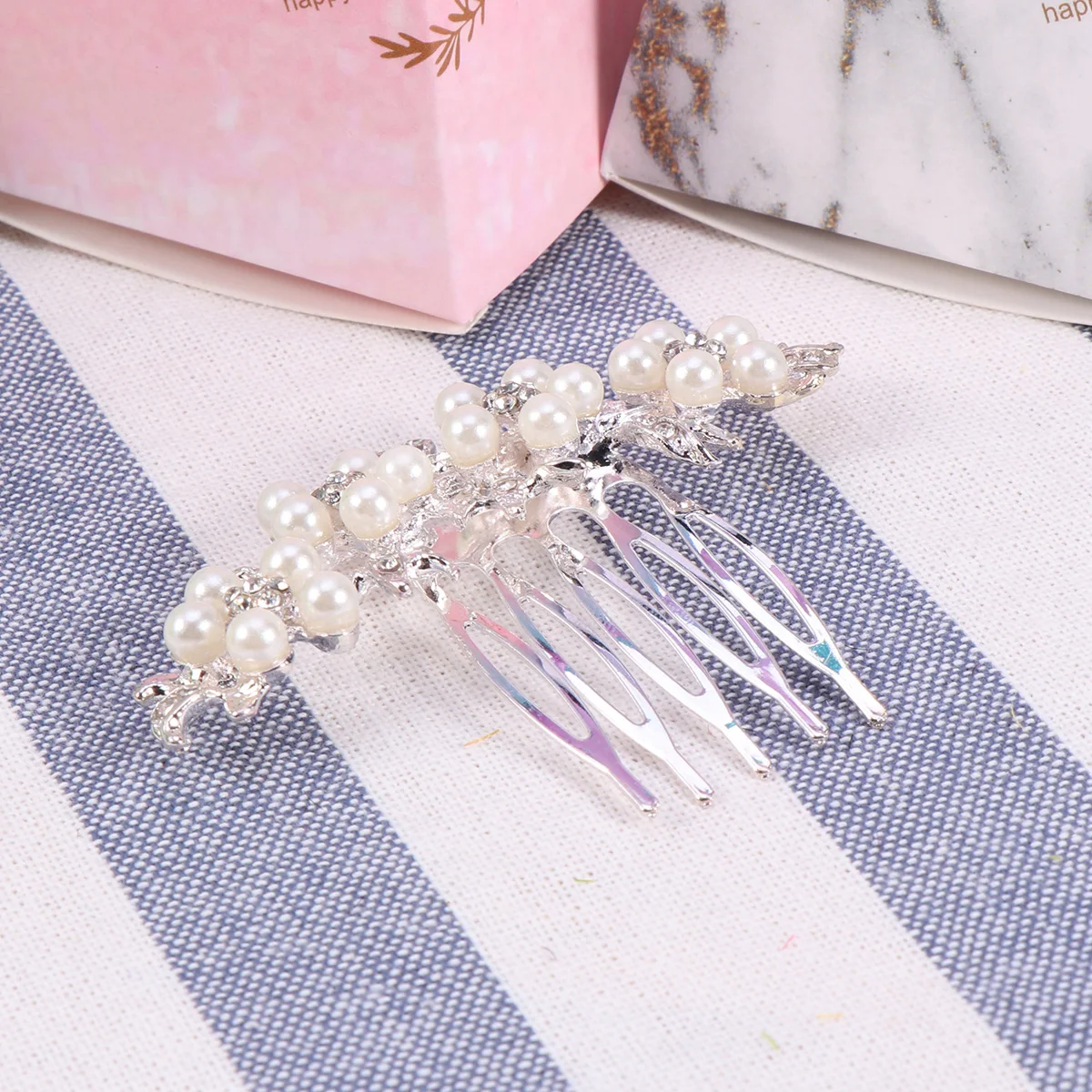 

Bridal Hair Comb Pearl Alloy Jewelry Insert for Bride Bridesmaid Wedding Party Prom Accessories Rhinestone Decorative