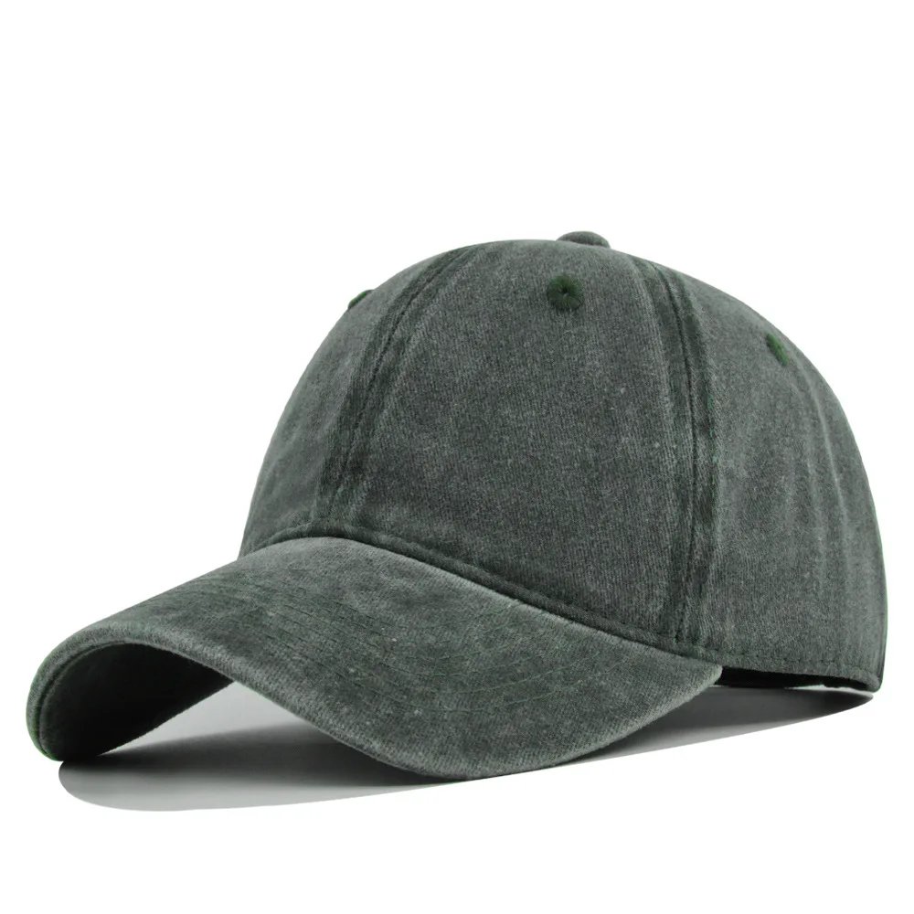 Adjustable Embroidery Snapback Hat Men Washed Denim Baseball Cap Outdoor Sport Tennis Cap For Adults
