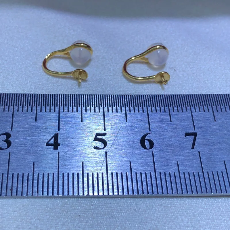 Wholesale S925 Sterling Silver Earrings Clip Mount Findings Settings Base Mounting Parts Accessory for 6-9mm Pearls 5 pairs/lot