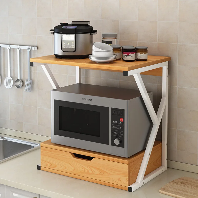 

Kitchen Storage Rack with Multiple Layers, Desktop Placement for Oven, Spice and Microwave