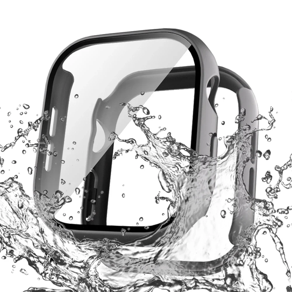 حافظة صلبة لساعة أبل ، زجاج مقسى ، شاشة مقلوبة ، تغطية كاملة ، واقي ، كمبيوتر شخصي ، ملحقات ساعة ذكية ، سلسلة 10 ، 42: 46
