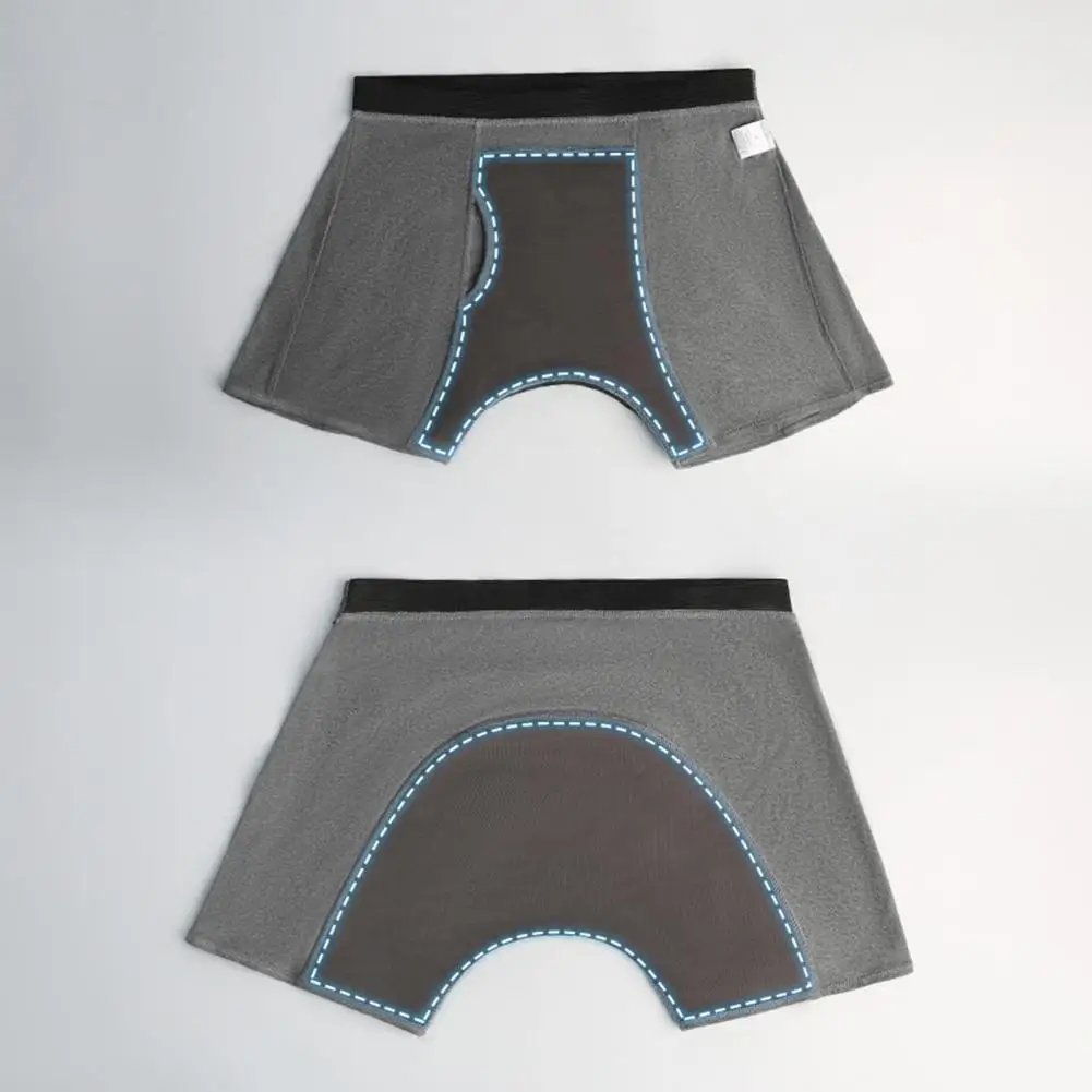 Breathable Rayon Boxer Briefs Leak-proof Men Underwear Men's Leak-proof Boxer Briefs Elderly Incontinence for Bedridden