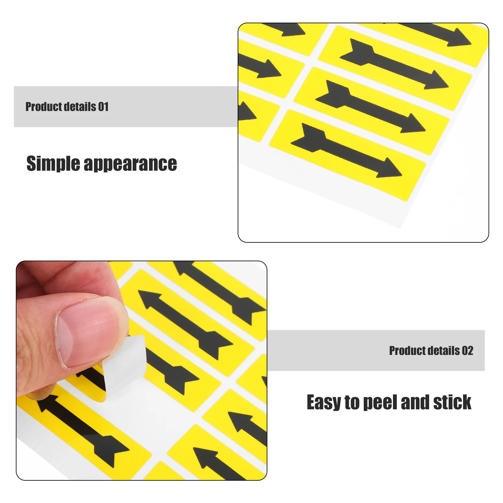

5 Sheets Arrow Indicator Tags Adhesive Labels Directional Decals Warning Signs Floor Wall Marking Self-Adhesive Indicating