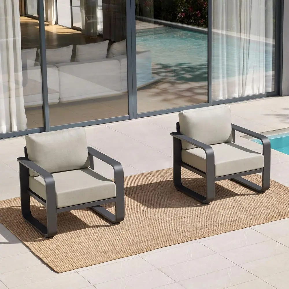 Comfortable Outdoor Chairs Set with High Resilient Cushions
