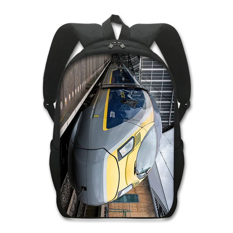 High Speed Rail Train Print Mochila para Adolescentes Meninos e Meninas, mochilas escolares para crianças, bolsa para laptop para viagem, bolsa de livro para mulheres e homens