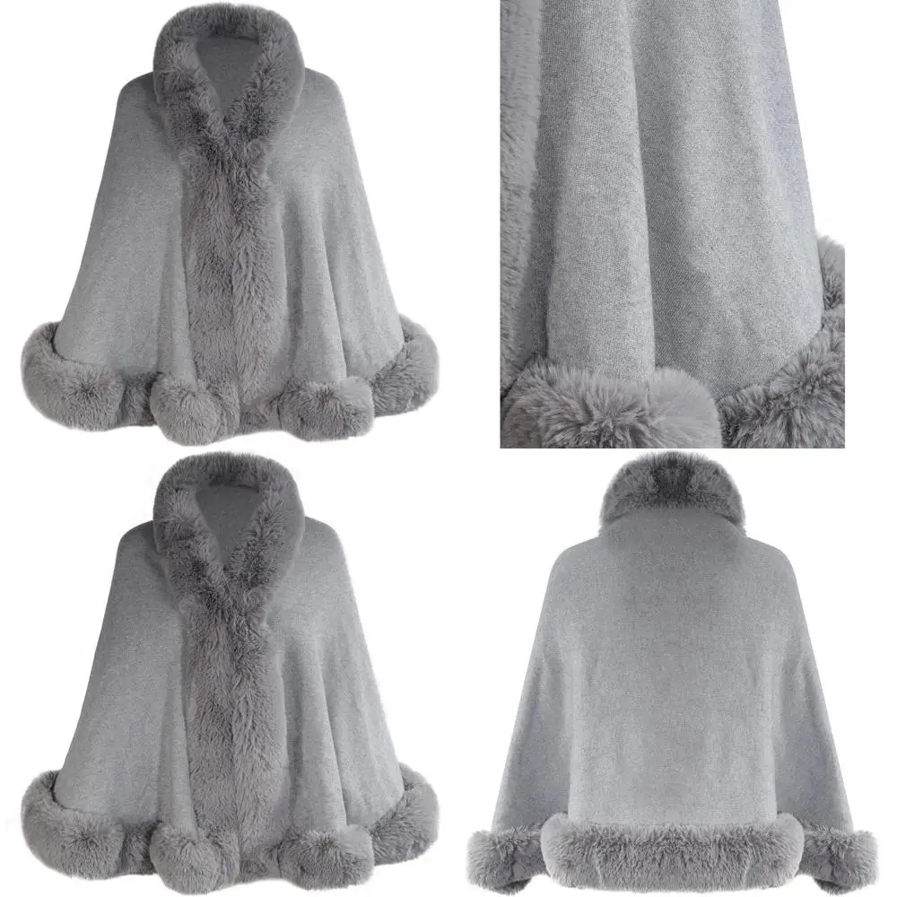 

Luxurious Faux Fur Shawl Stole for Women - Warm Winter Wrap Cape