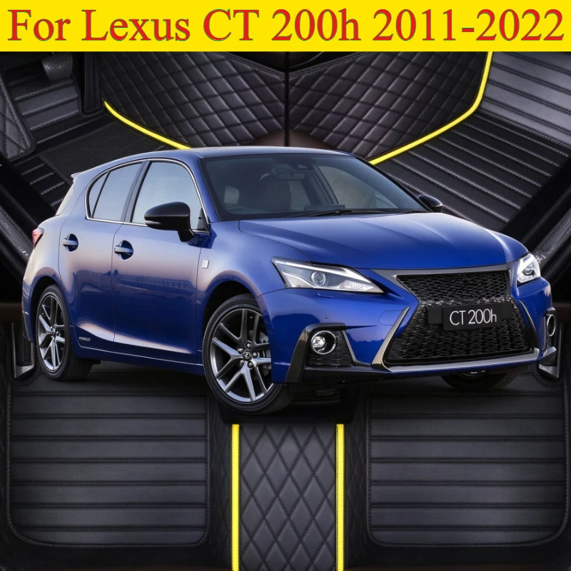 Custom Car Floor Mats For Lexus CT 200h 2011-2022 With Hump /No Hump Under Passenger Seat Waterproof Non-Slip Leather Auto Foot