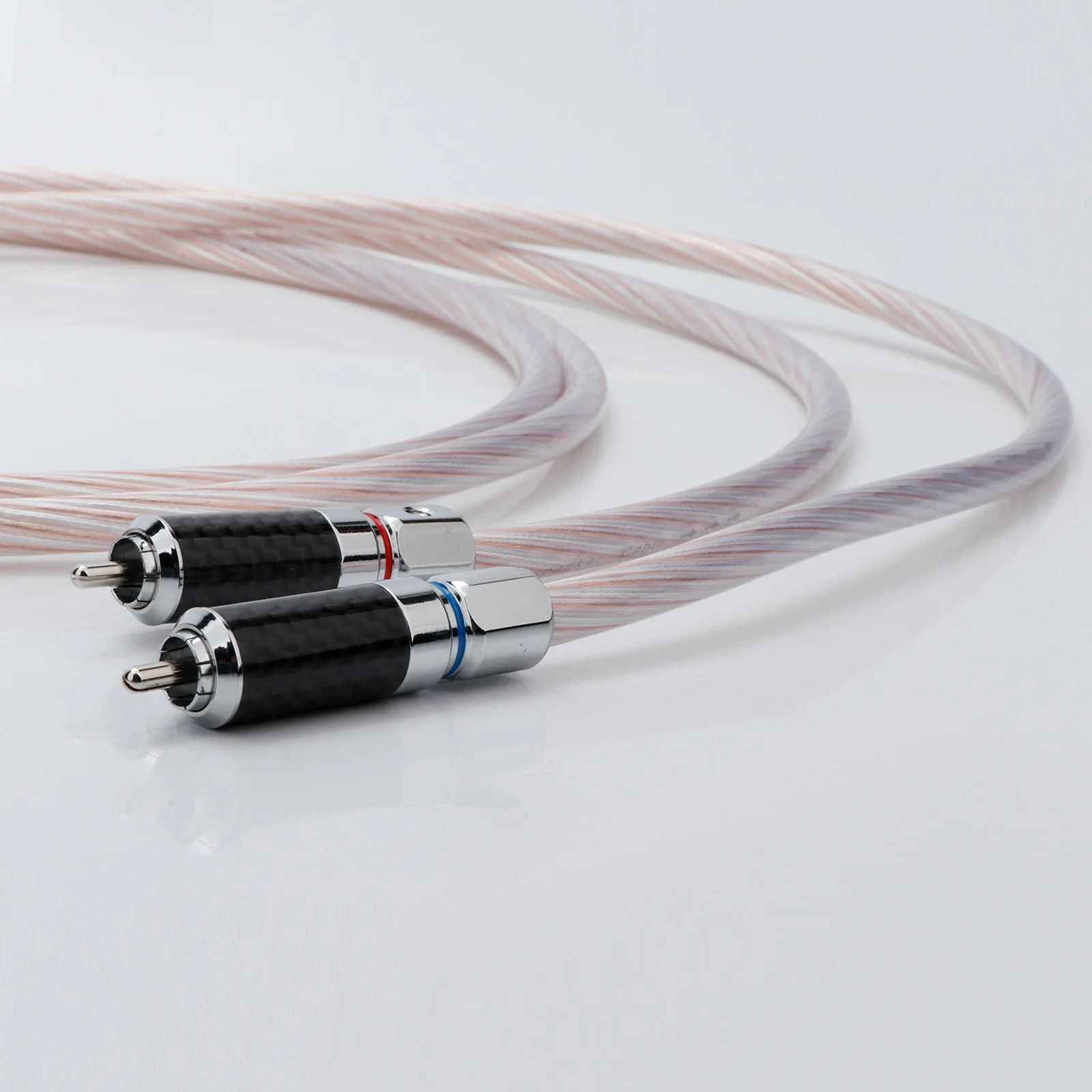 Paar RCA-auf-2-Bananenstecker-Lautsprecherkabel, 7N OCC versilbert, Biwire-Lautsprecherkabel für Verstärker, Subwoofer, CD-Audio, DAC – Detail 5