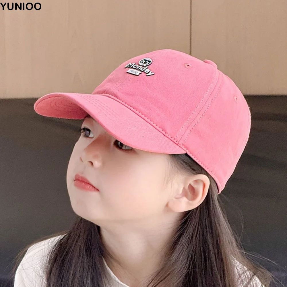 

Детская бейсболка в корейском стиле, однотонная, быстросохнущая, с вышивкой, летняя, солнцезащитная, с защитой от УФ-излучения, милая кепка для девочек